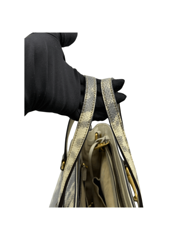 GUCCI HORSEBIT CALF LEATHER EMBOSSED PYTHON TOTE BAG - Image 16
