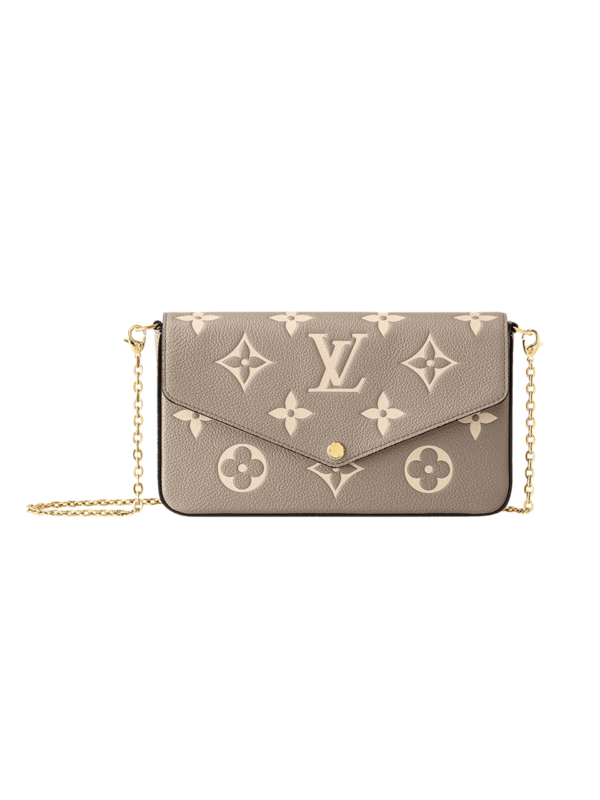 LV FELICIE POCHETTE TOURTERELLE / CREME MONOGRAM EMPRINTE LEATHER