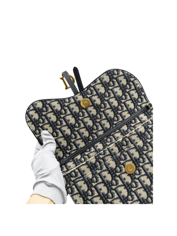 DIOR SADDLE POUCH BLUE DIOR OBLIQUE JACQUARD - Image 14