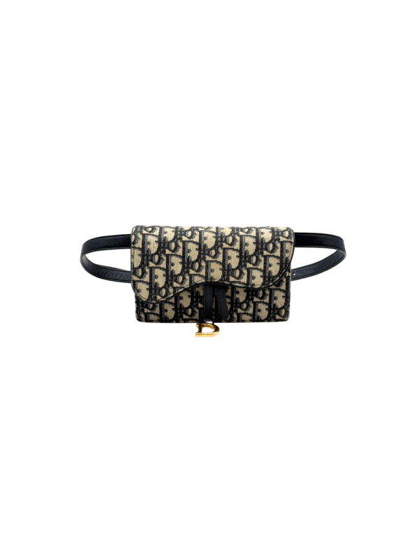 DIOR SADDLE BELT POUCH BLUE DIOR OBLIQUE JACQUARD - Image 2