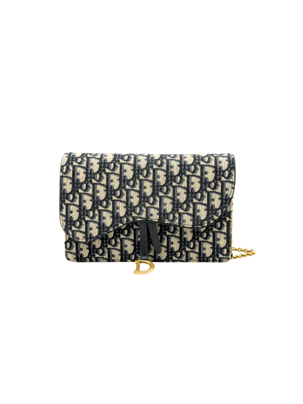 DIOR SADDLE POUCH BLUE DIOR OBLIQUE JACQUARD - Image 2
