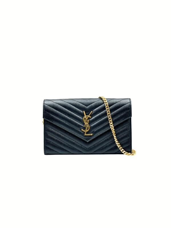 YSL CLASSIC CASSANDRE CHAIN WALLET IN GRAIN DE POUDRE - Image 3