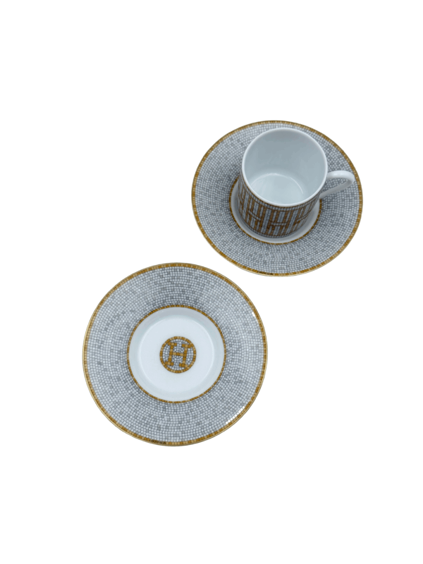 HERMES TASSE A CAFE ET SOUCOUPE MOSAIQUE AU 24 GOLD - Image 5