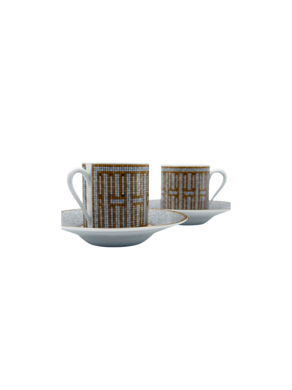 HERMES TASSE A CAFE ET SOUCOUPE MOSAIQUE AU 24 GOLD - Image 4