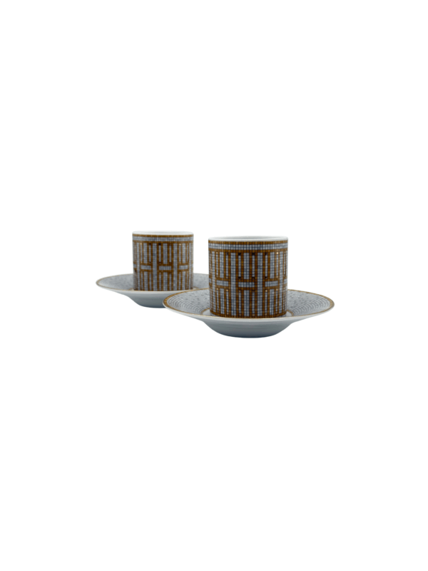 HERMES TASSE A CAFE ET SOUCOUPE MOSAIQUE AU 24 GOLD - Image 3
