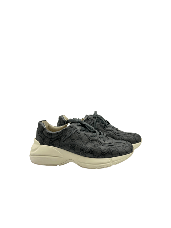 GUCCI GG SUPREME CANVAS RHYTON SNEAKER GREY X GRAPHITE