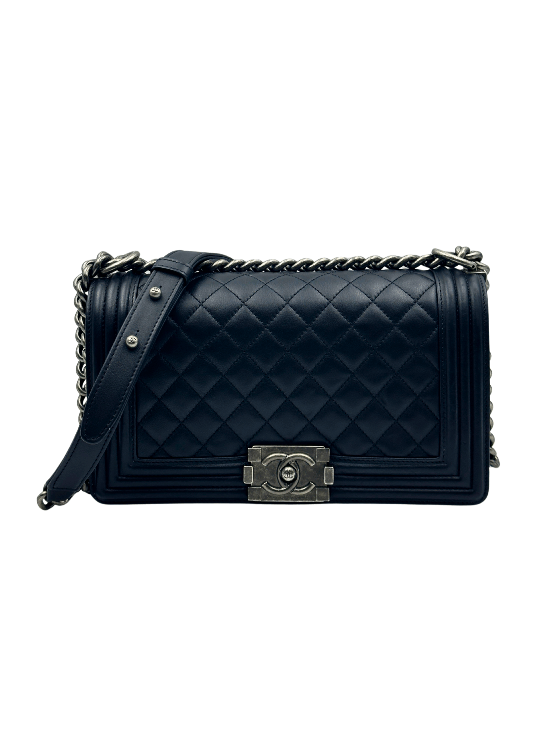 CHANEL BOY MEDIUM LAMBSKIN BLACK GHW