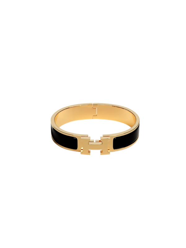 HERMES CLIC H BRACELET NOIR YELLOW GOLD PM