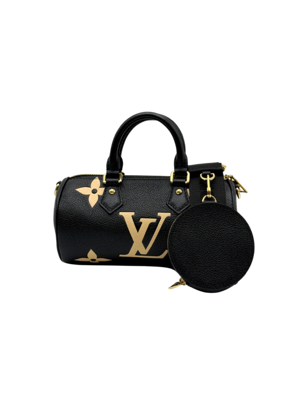 LV PAPILLON BB MONOGRAM EMPRIENTE LEATHER BLACK/BEIGE