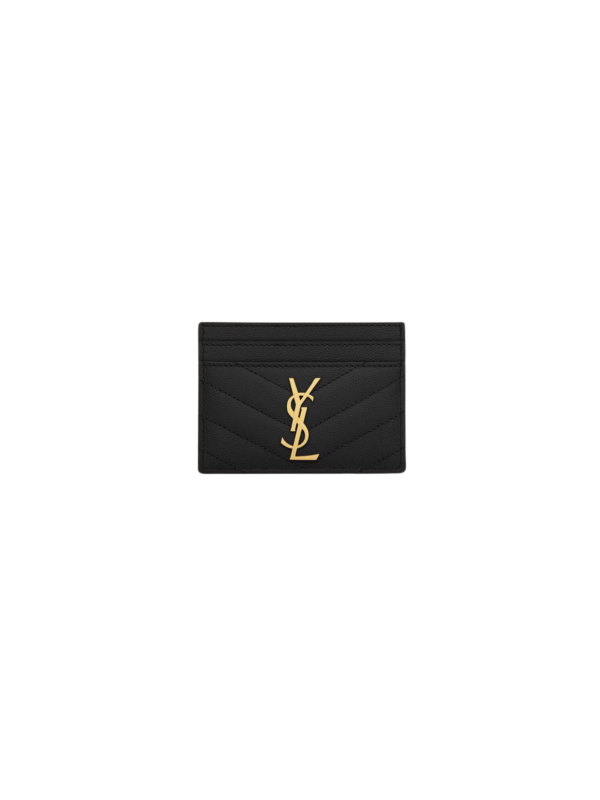 YSL CASSANDRE MATELASSE CARD CASE IN GRAIN POUDER