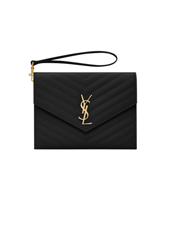 YSL CASSANDRE MATELASSE FLAP POUCH IN QUILTED GRAIN DE POUDRE EMBOSSED