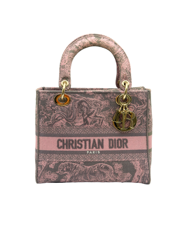 DIOR LADY D-LITE MEDIUM TOILE DE JOUY REVERSE EMBROIDERY