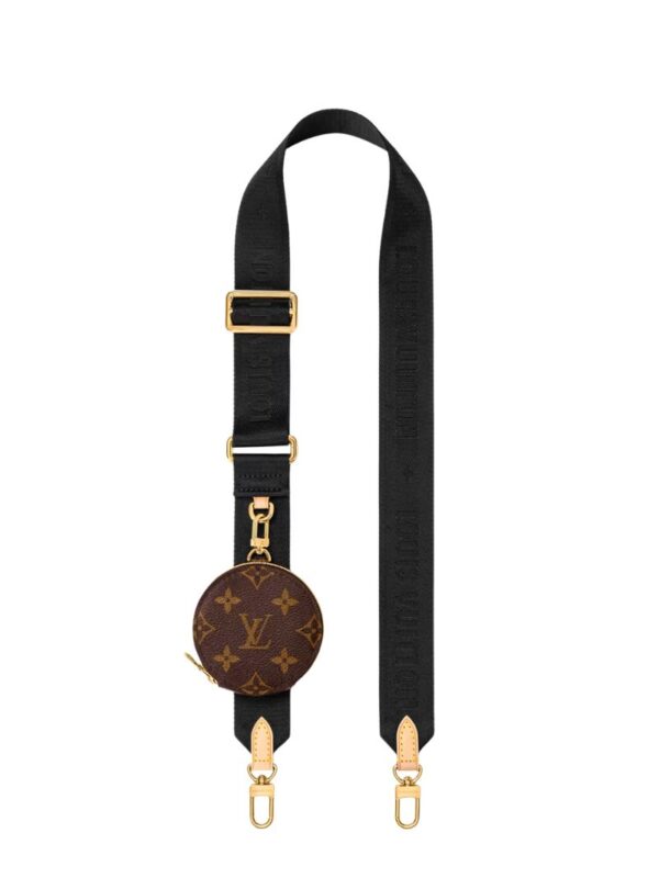 LV BLACK BANDOULIERE WITH MONOGRAM ROUND PURSE